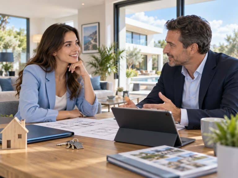 une étudiante en licence immobilier en entretien d'embauche